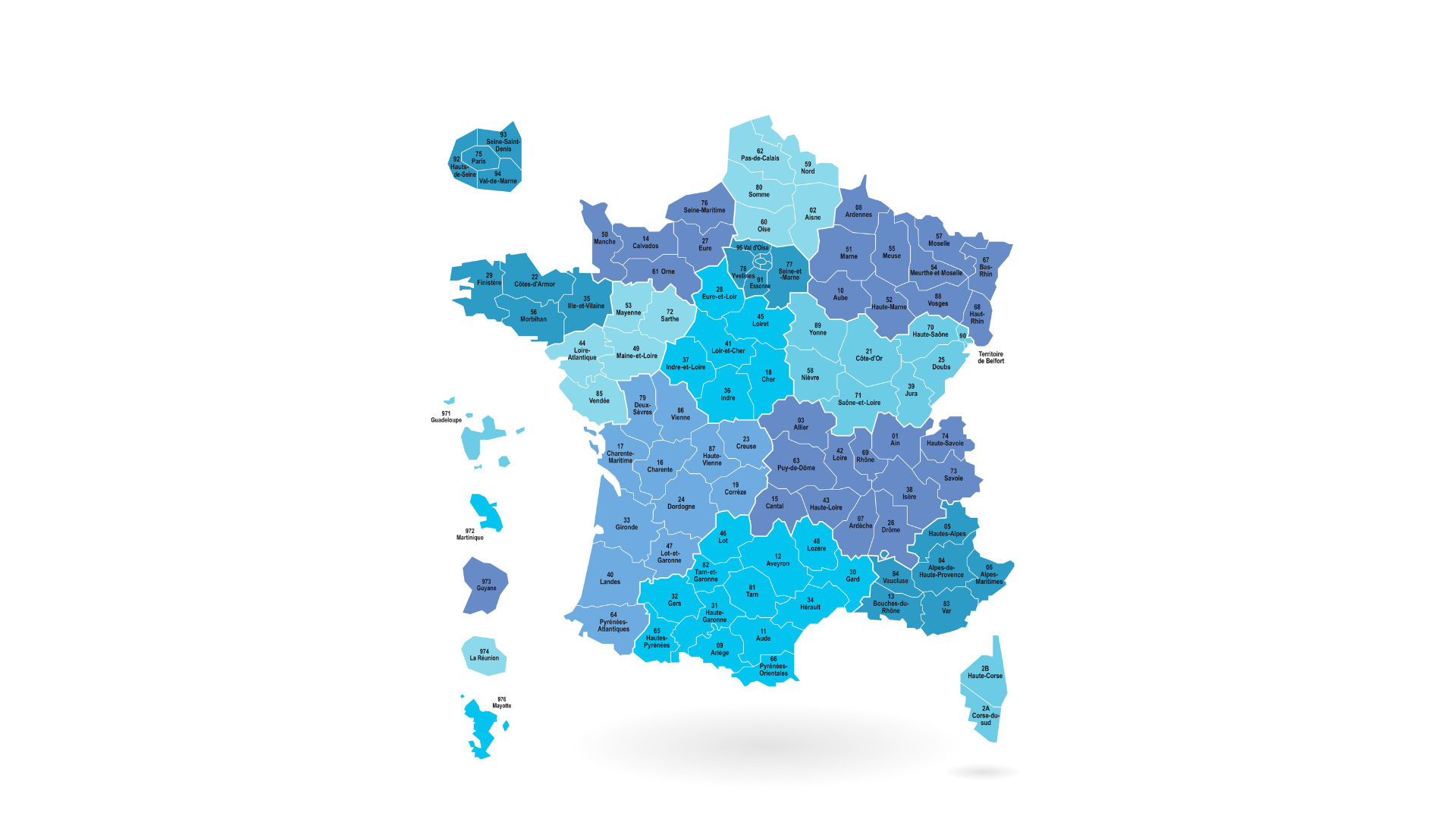 carte des départements